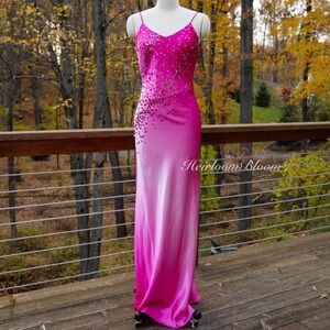 Vintage Pink Ombre Pr Prom Dress Evening Gown